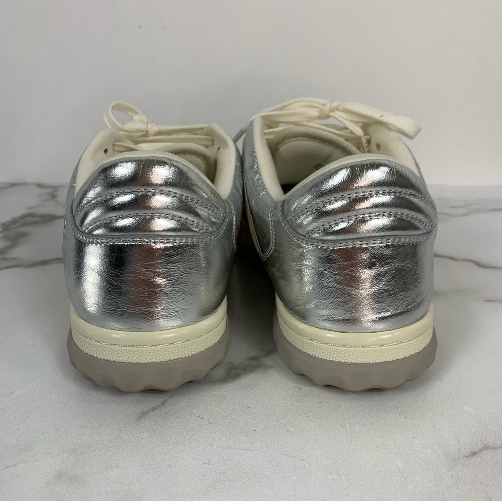 GUCCI Silver Metallic Women’s Low-Top Lace-up Sneakers 36 - Picture 8 of 16
